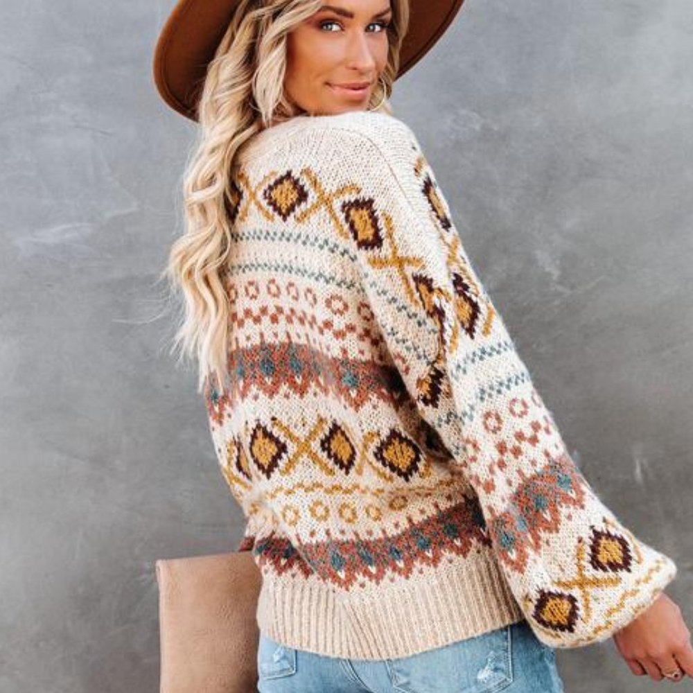 Button Front Cottage Cardigan Sweater - Picture 5 of 8